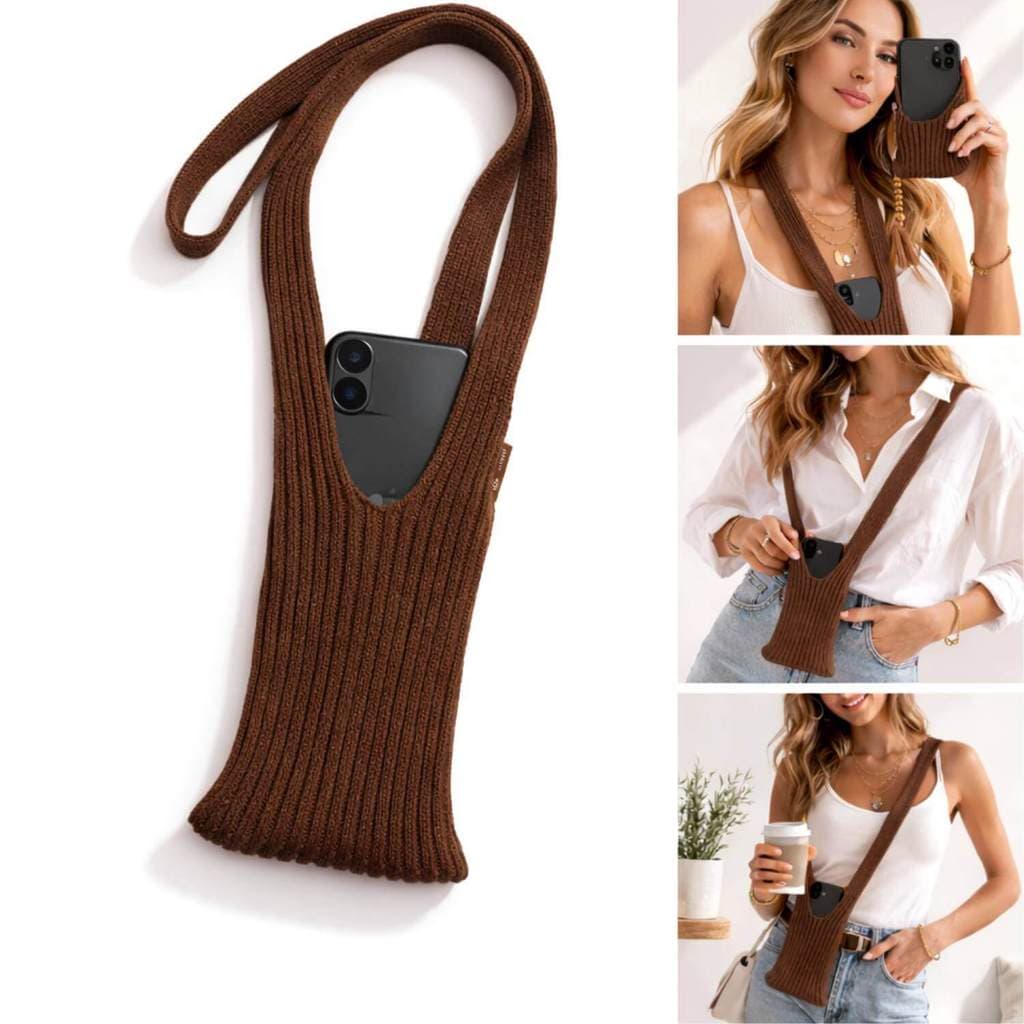 Capa Bolsa Phone Pocket Em Tecido 80cm Marrom