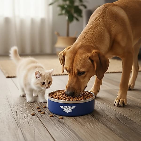 Comedouro Pet Inox Premium Antiderrapante 1,2L Inox Dine Bebedouro Gato Comedouro Cachorro Grande