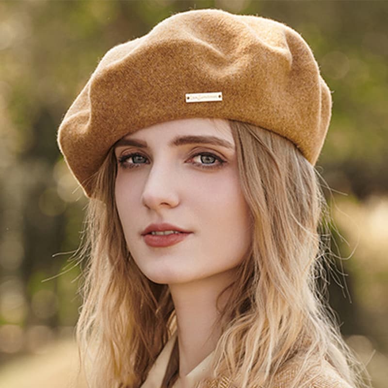 Boina Feminina De Artista Francês , Chapéu Retrô Temperamento Elegante De Lã Pintor Feminino All-match Quente