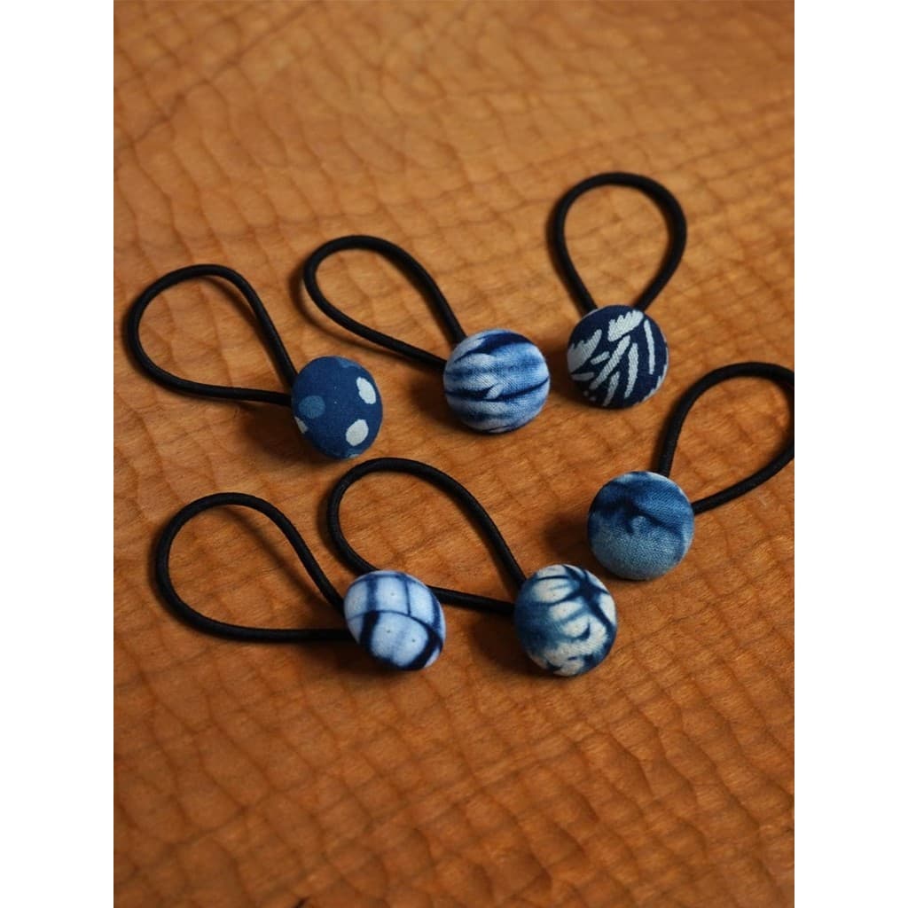 Tecido tie-Dye cabeça corda cogumelo fivela fresco estilo Mori feminino corda de cabelo simples único rabo de cavalo gra
