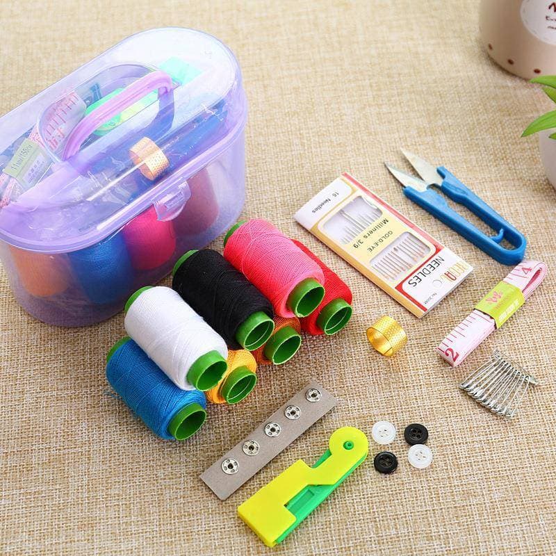 Conjunto de caixa de costura conjunto de 10 peças grande armazenamento de ferramentas de costura doméstica Kit de costur