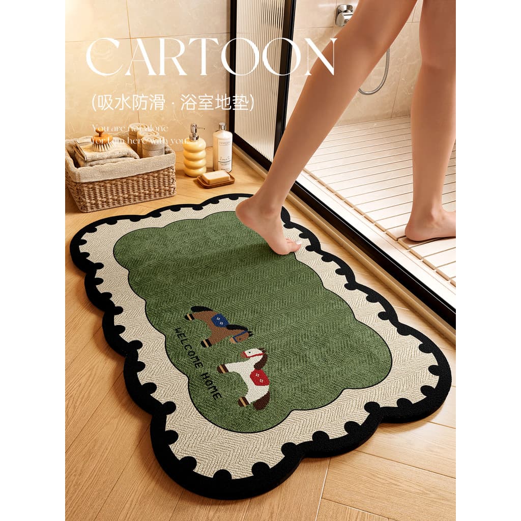 Tapetes de banheiro absorvem água, porta de entrada de banheiro, antiderrapante, novo estilo, lama de diatomáceas, secag