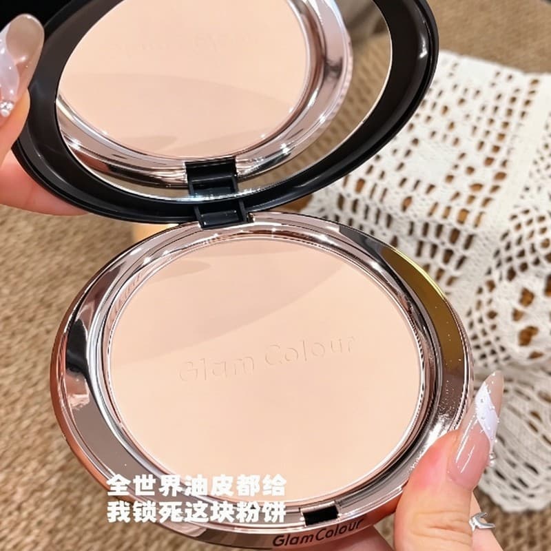 GlamColor 21g Pó Grande Prensado!Veludo foco em pó luz transparente delicado controle de óleo corretivo cor Natural segu