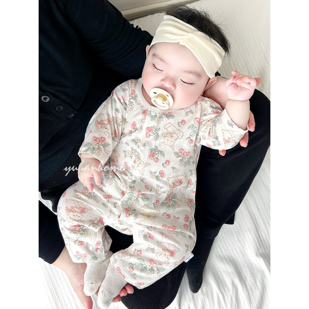 Little Moon Age Bebê Macacão Fino de Manga Comprida Primavera Outono Puro Algodão Desossado Classe um Cardigan Dormir Es