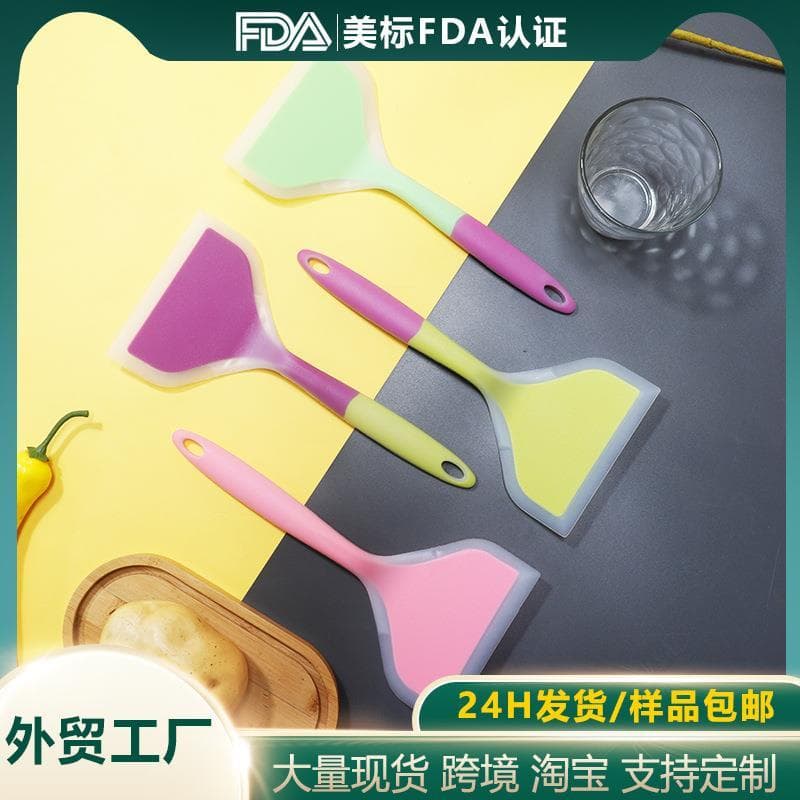 Espátula de silicone Tamagoyaki Panela antiaderente Espátula de silicone com cabo de duas cores Espátula Tamagoyaki Pron