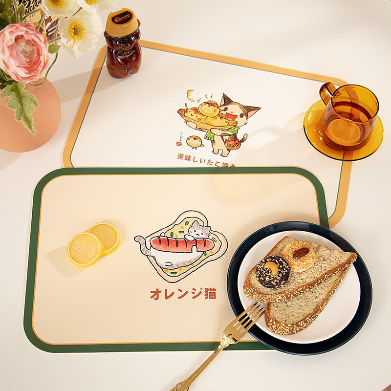 Japonês pintado à mão dos desenhos animados descartável impermeável à prova de óleo Anti-escaldante tapete de mesa isola