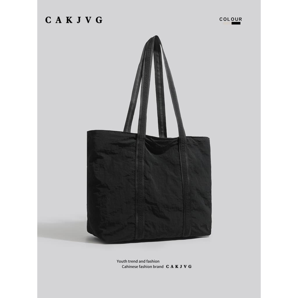 CAKJVG Bolsa de pano de Nylon estilo simples, sacola à prova d'água feminina, grande capacidade, bolsa de ombro 2026, no