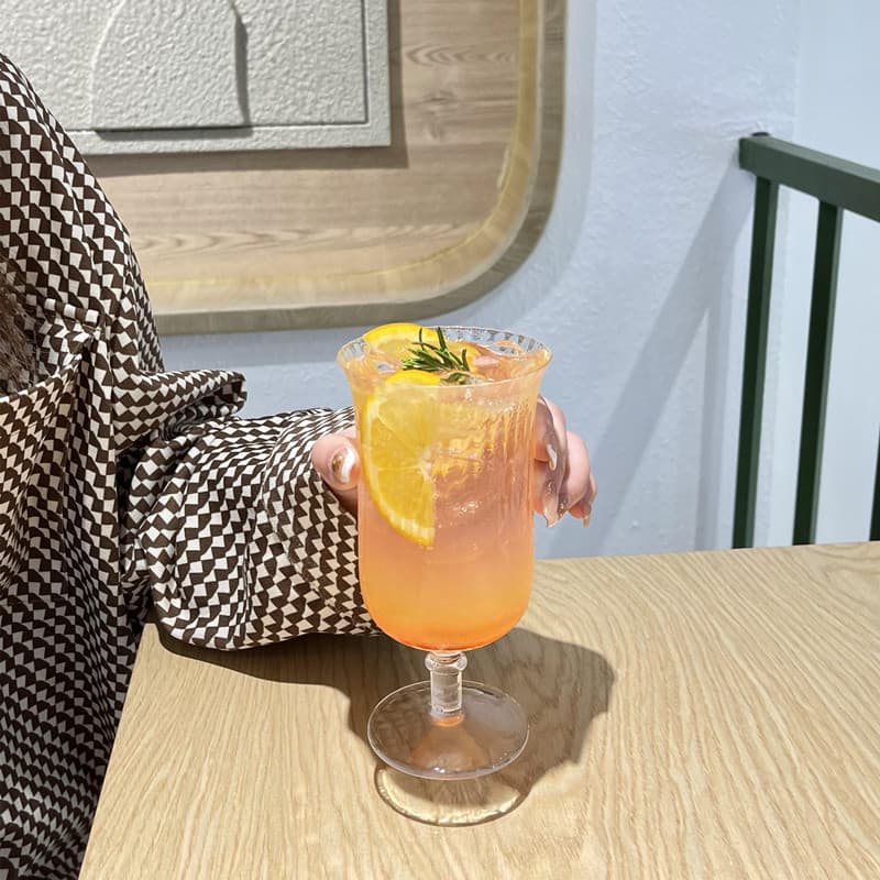 Ins influenciador taça sobremesa vidro frutas vinho champanhe Cocktail vidro de alto valor chie bolha suco vidro