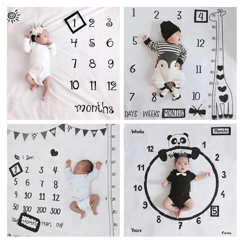 Infantil cem dias mês foto cobertor bebê recém-nascido fotografia adereços número criativo roupas posando pano de fundo