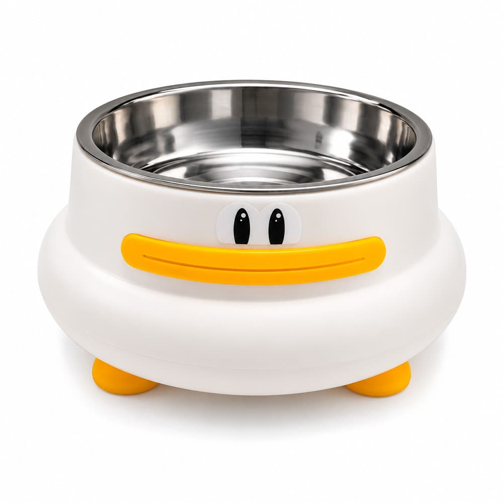 Comedouro 2 em 1 Patinho Tigela Inox Comedouro Lento