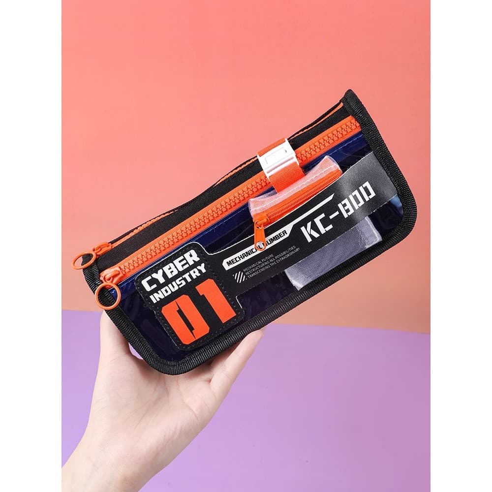 Estojo Cyberpunk Transparente de Grande Capacidade 2025 Novo Estilo Alunos do Ensino Médio Bolsa de Papelaria Alunos da