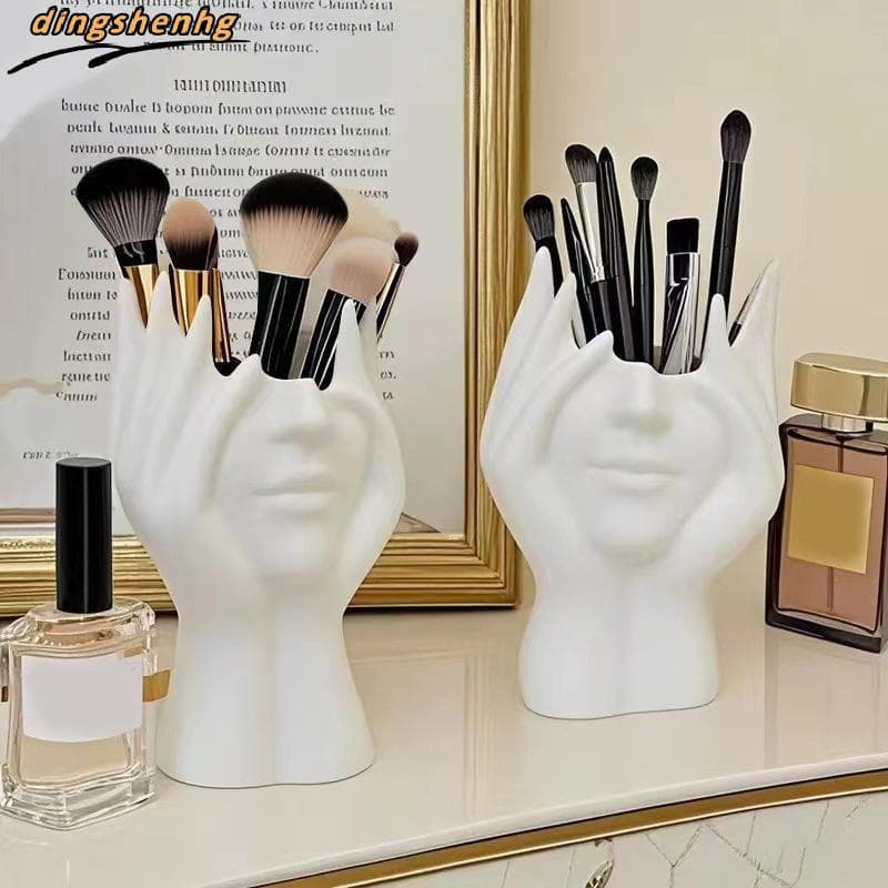 Suporte De Caneta De Armazenamento De Maquiagem Escova De Unhas Copo Cosmético Para Penteadeira Cosméticos Criativo Rost