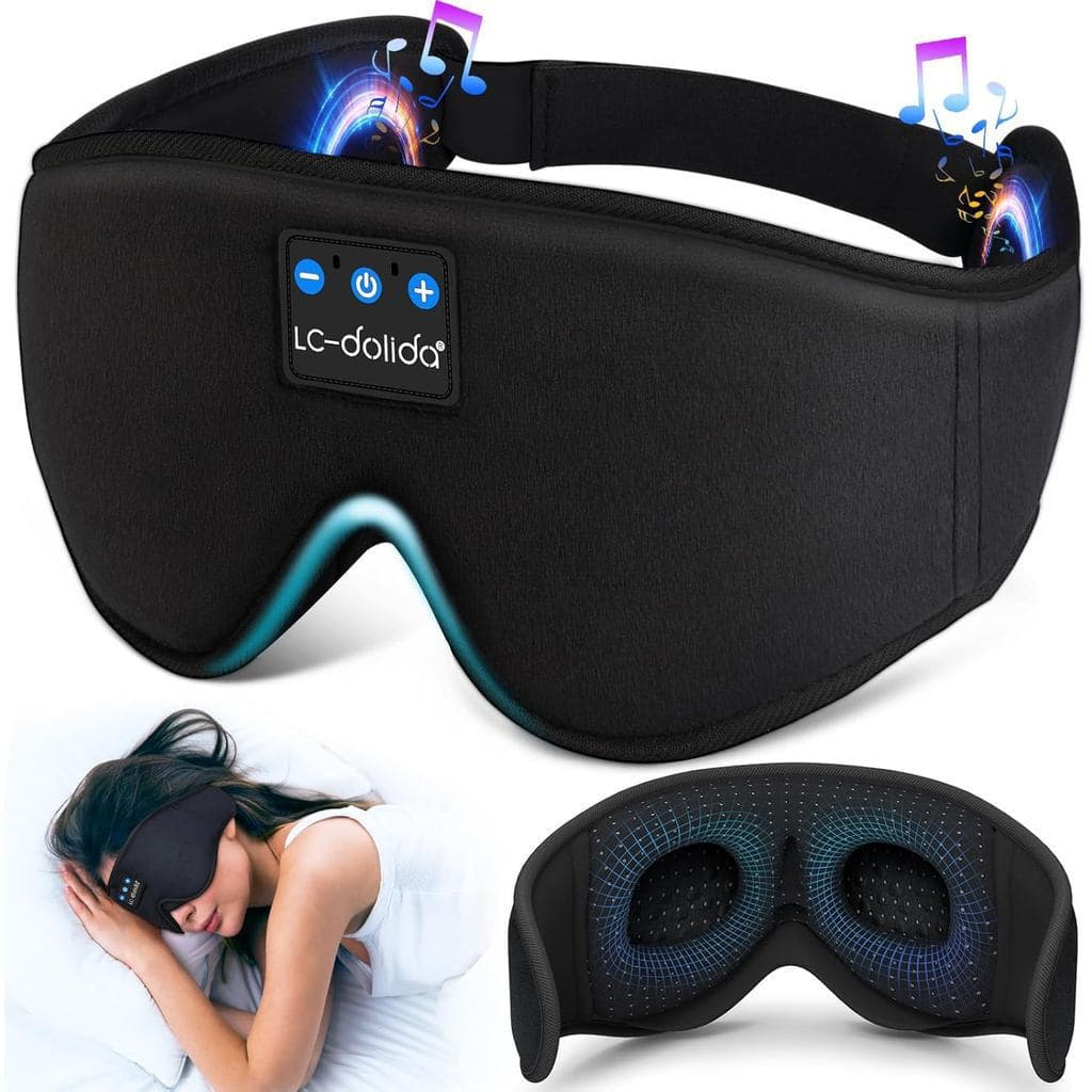 Fones de Ouvido para Dormir com Armazenamento/Toner LC-Dolida, Máscara de Dormir Sem Fio Bluetooth 3D, Fones de Ouvido p