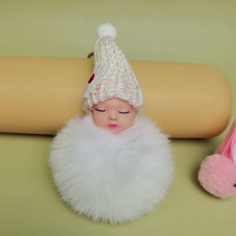 Cross-Border quente colheita grânulo corrente bola de pele boneca saco de pelúcia pingente menina pingente chaveiro meni