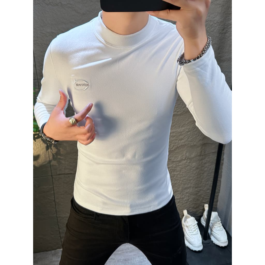 Estação Europeia Masculina Simples Camisa de Fundo de Veludo Alemão Produtos Europeus de Alta Qualidade Outono Inverno M