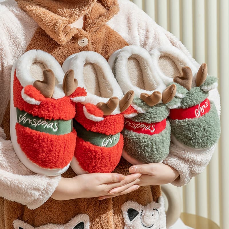 Chinelos de algodão feminino 2025 outono inverno novo estilo uso doméstico antiderrapante casal chinelos peludos forro d