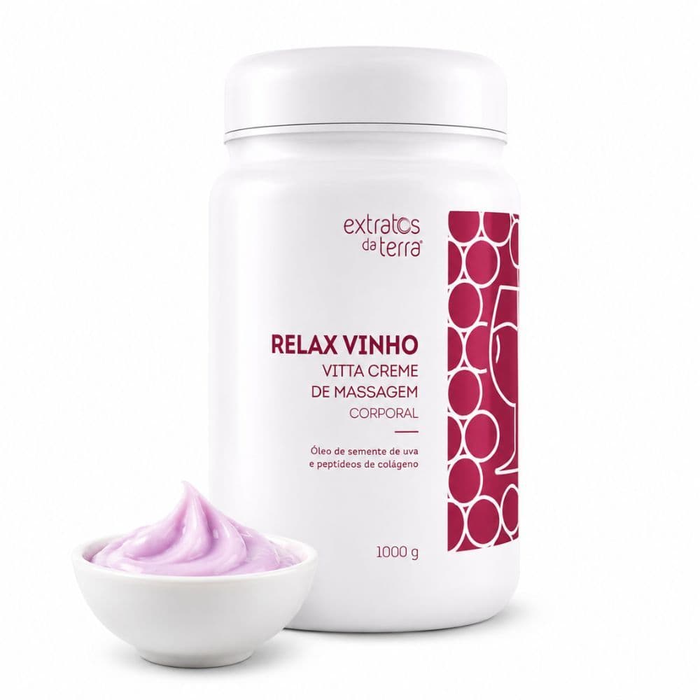 Relax Vinho Creme de Massagem Corporal 1kg Extratos da Terra