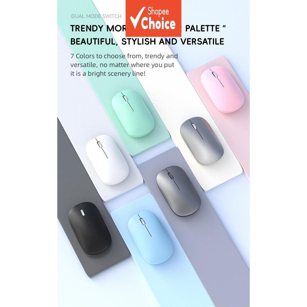 Mouse Óptico Sem Fio Bluetooth & 2.4 GHz com Receptor Nano USB, Portátil, Sem Fios, Rastreamento Suave, Compatível com