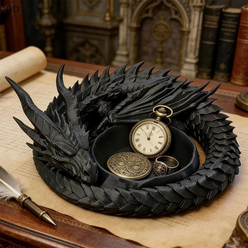 [ala] Bandeja De Armazenamento Com Design De Dragão Fantasia , Organizador De Mesa De Plástico Impresso Em 3D Para Joias