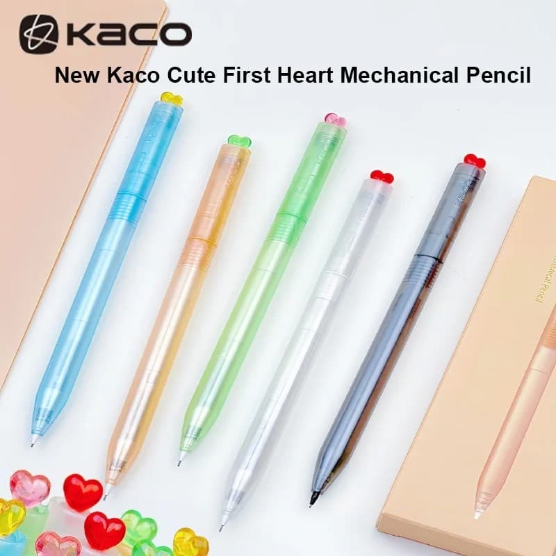 KACO Primeiro Coração Lápis Mecânico Verão Suco Cor Haste 0.5mm Automático Chumbo-Avançado Caneta Batimento Cardíaco Pre