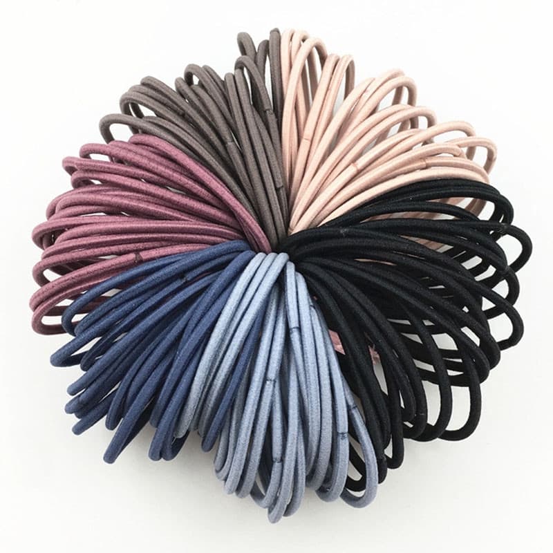 100/50 peças de elásticos de cabelo clássicos/presilhas de cabelo pequenas/elásticos básicos, adequados para crianças e
