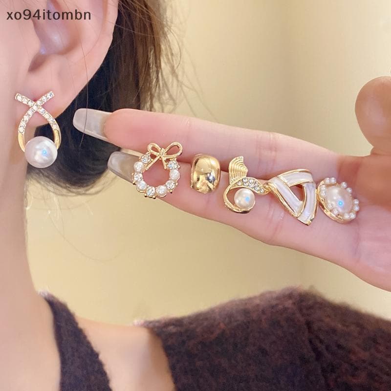 itens Brincos Minimalistas De Pérola Simulada , Leves , Banhados A Ouro , Pequenas Joias Para Meninas , Casuais , Escrit