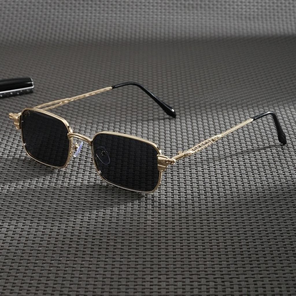Óculos De Sol Quadrados Retrô Para Homens , Estilo Jeans , Armação Dourada Gradiente , Vintage , Leve , Viagem Ao Ar Liv