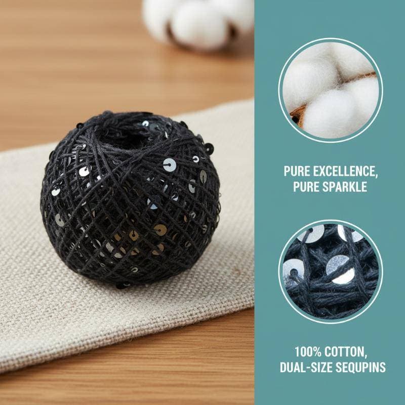 Forforce1 Fio De Algodão De Lantejoulas 50g Bola Mão Tricô DIY Decoração De Vestuário Brilho Macio Para Artesanato BR