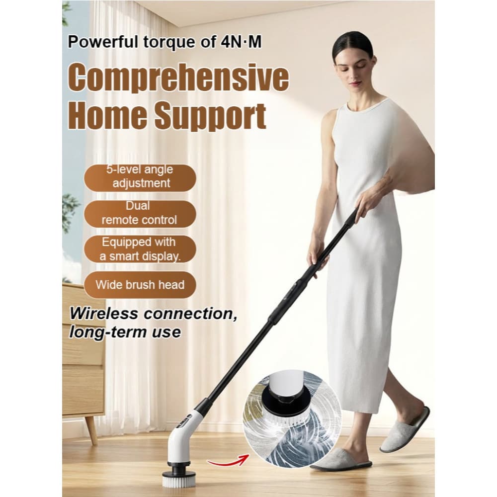 [Fácil de Usar] Wireless Electric Cleaning Brush, Multifunctional Home Scrub Brush With Fast Charging, Escova de Limpeza