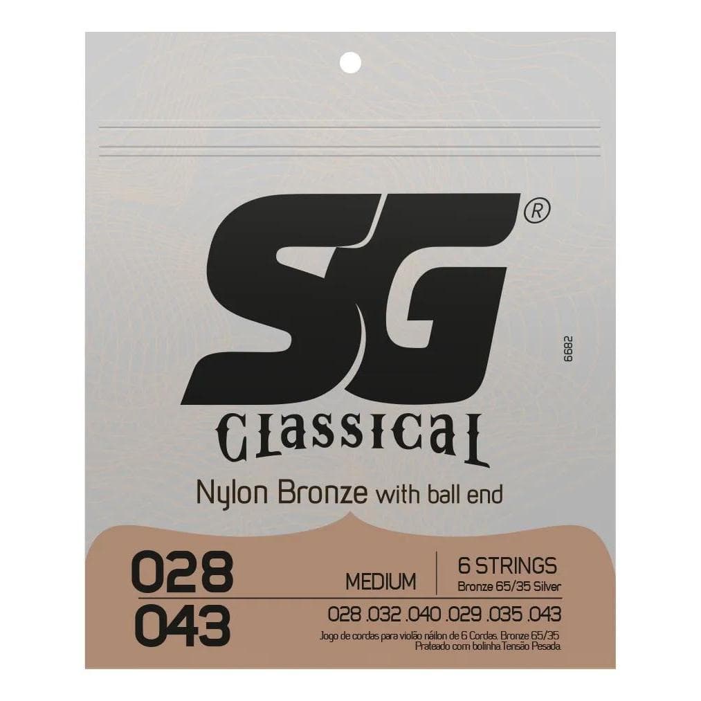 Encordoamento Sg Violão Nylon Bronze Tensão Média Classico