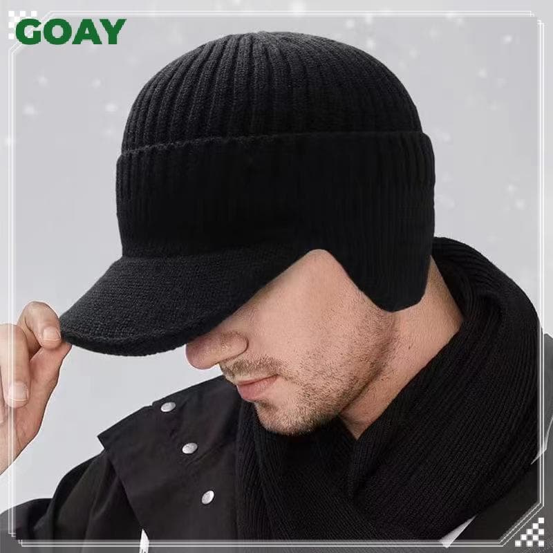 Madeira Das Mulheres Dos Homens Inverno Quente Malha Gorro Orelha Aba Velo Forrado Curta Crânios Boné Esqui Ao Ar Livre