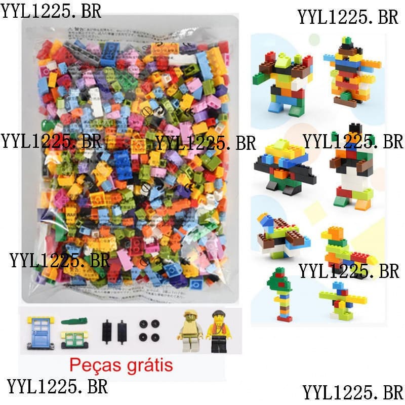 1000pcs/100pcs Blocos de construção de partículas Brinquedos de Montar DIY Montagem de Brinquedos de Educação Precoce Br