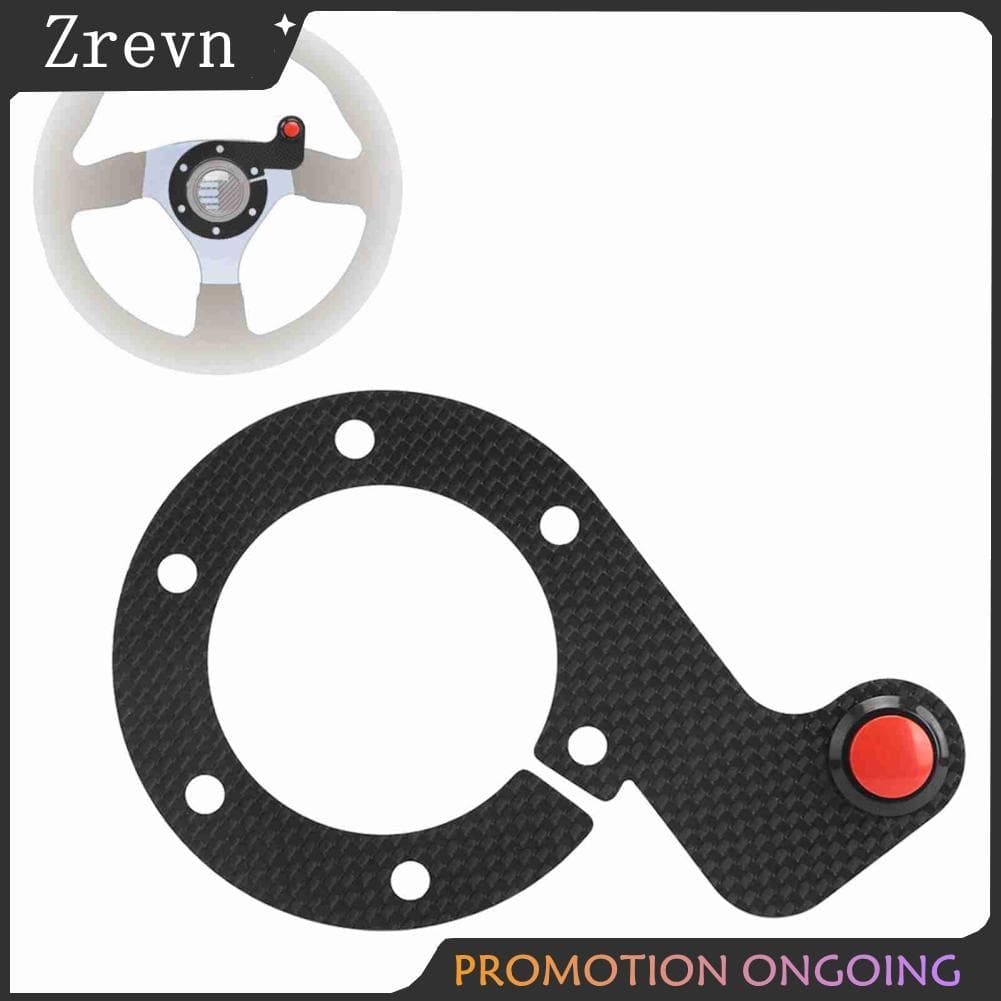 Zrevn-br KIMISS Kits de botões de buzina externa de fibra de carbono Volante para roda com 6 parafusos (botão único)