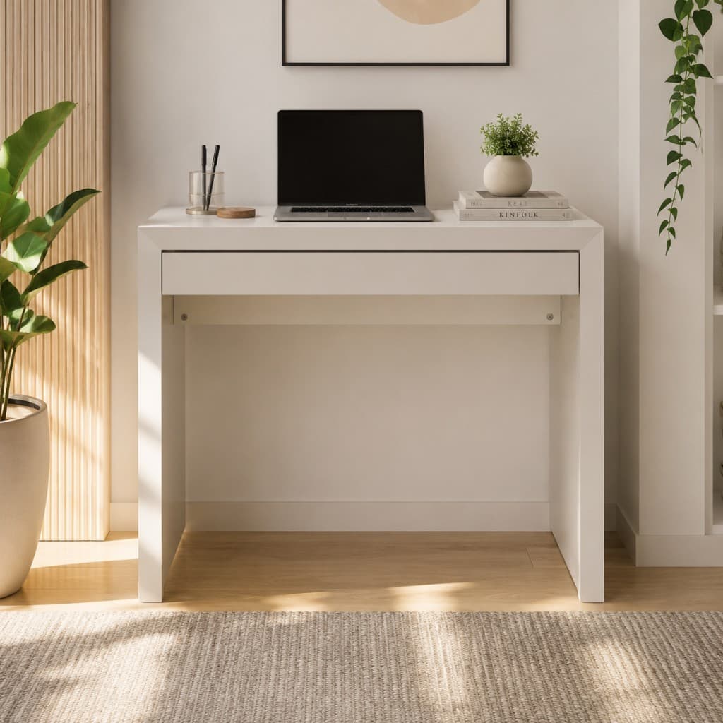Mesa Escrivaninha para Estudo com 1 Gaveta 74x90 Cm ME4107 Branco