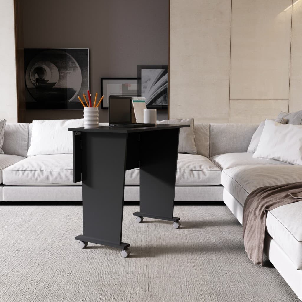 Mesa Dobrável Preta com Rodizio Office 73x80 Cm ME4117