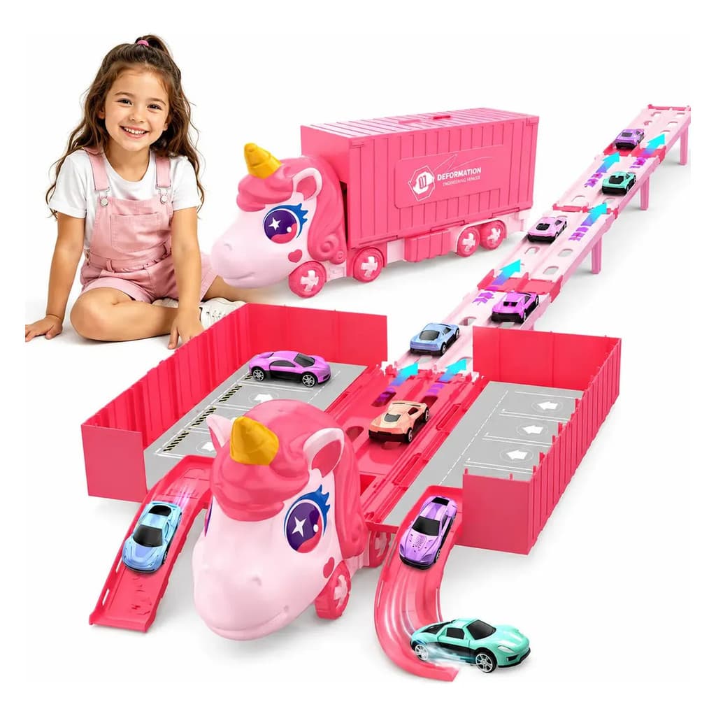 Caminhão Brinquedo Infantil Transformável Com Pista E Carrin