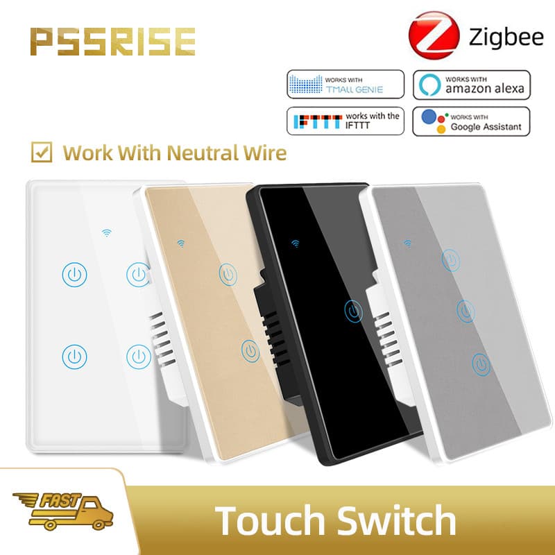 PSSRISE Graffiti Smart Life Beauty Padrão Zigbee Touch Switch Alexa Controle De Voz Interruptor De Parede