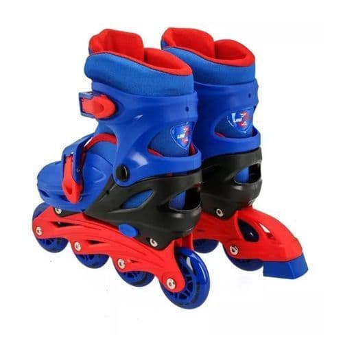 Kit Patins Infantil Azul Acessórios Segurança Conforto Proteção Ajustável Tamanho 30 A 33