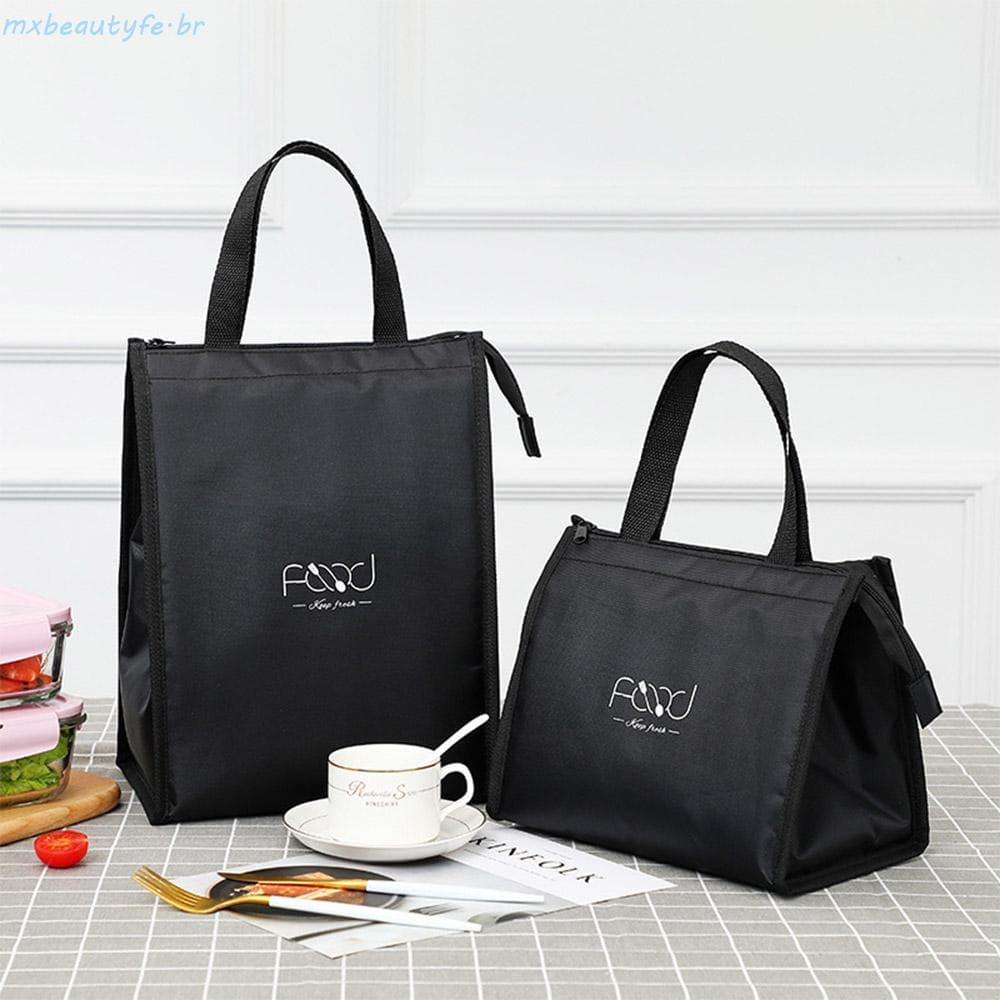 MXBEAUTYFE Bolsas Térmicas Unissex Azul Marinho Com Isolamento Térmico Preto Bolsa De Piquenique Para Escritório