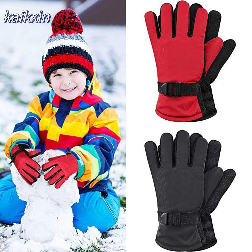 Luvas De Esqui KAIKXIN , Infantis Quentes E Antiderrapantes De Inverno À Prova D'água De Vento Para