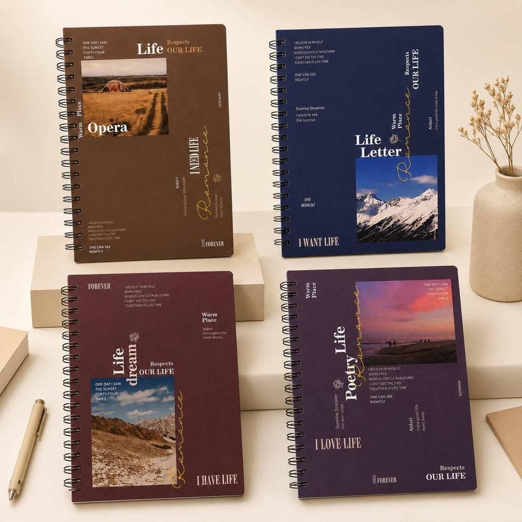 Caderno Universitário Espiral 100 Folhas Pautadas Capa Dura Moderna para Escola Faculdade