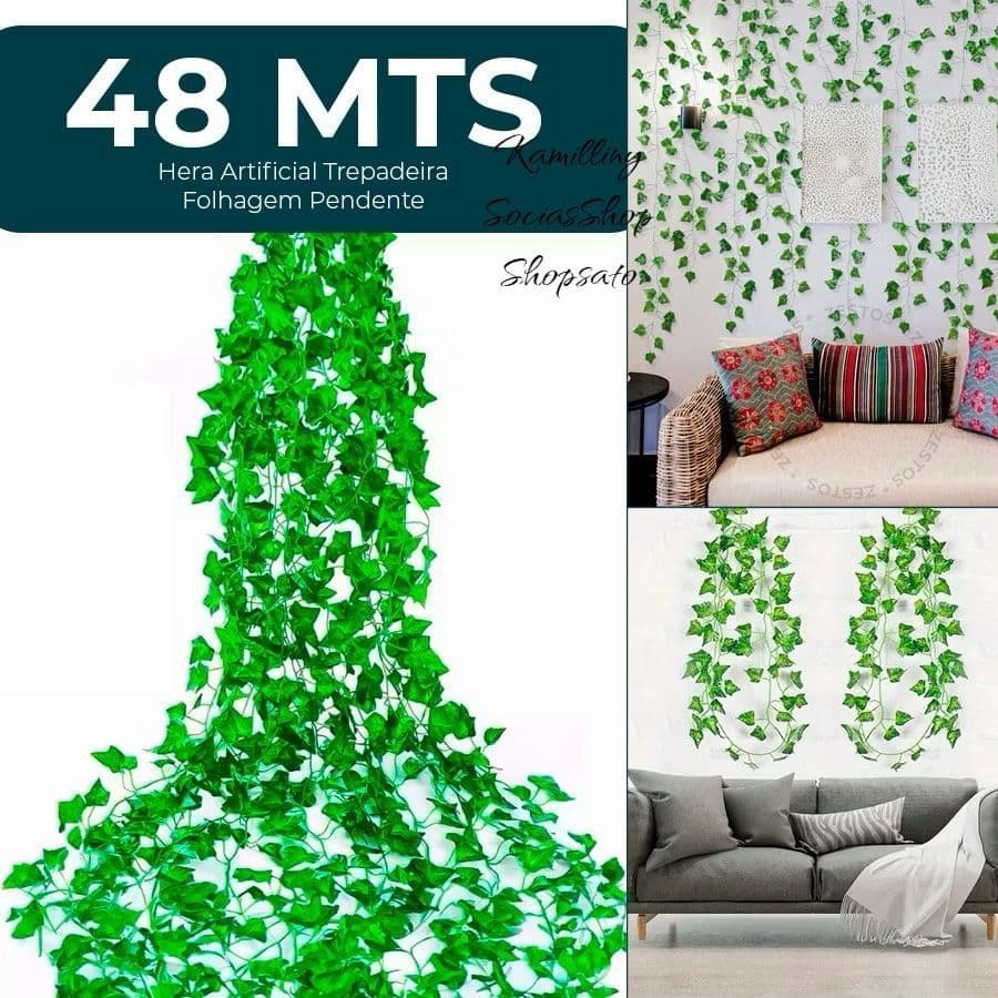 48 Metros Folhagem HERA Folha  Artificial Pendente Decoração Pendurada