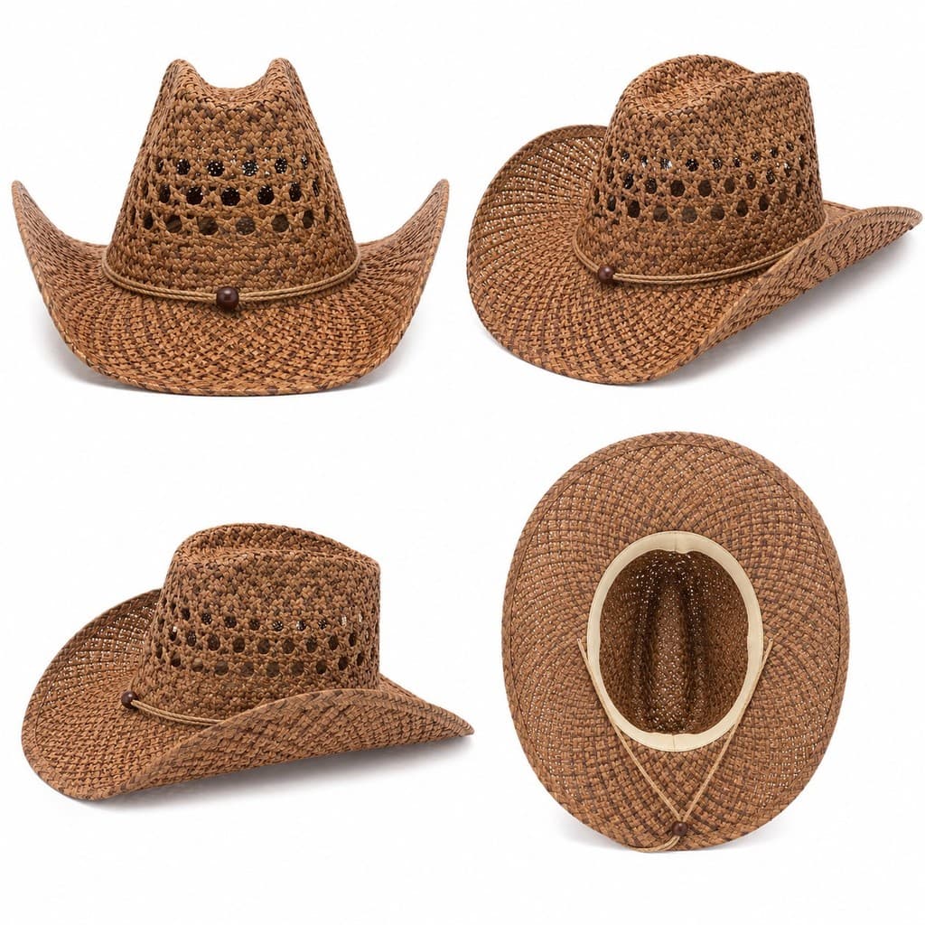 Chapéu unisex  Country Virginia Palha Cowboy Estilo Rodeio Sertanejo Moda Praia Feminino
