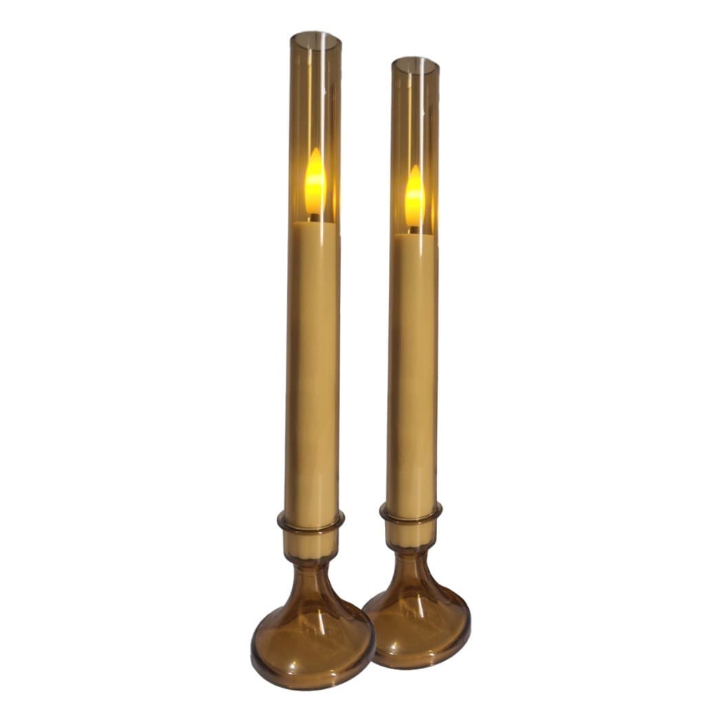 Kit 2 Velas LED Decorativas Castiçal Chama Oscilante