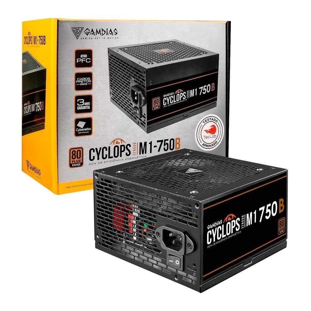 Fonte Gamdias Cyclops M1-750B 750W 80 Plus Bronze PFC Ativo Original