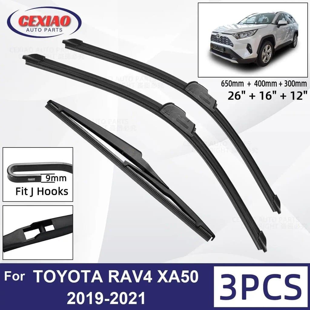 Para TOYOTA RAV4 XA50 2019-2021 Lâminas De Limpador Dianteiro Traseiro Do Carro Limpadores De Pára-Brisa De Borracha Mac