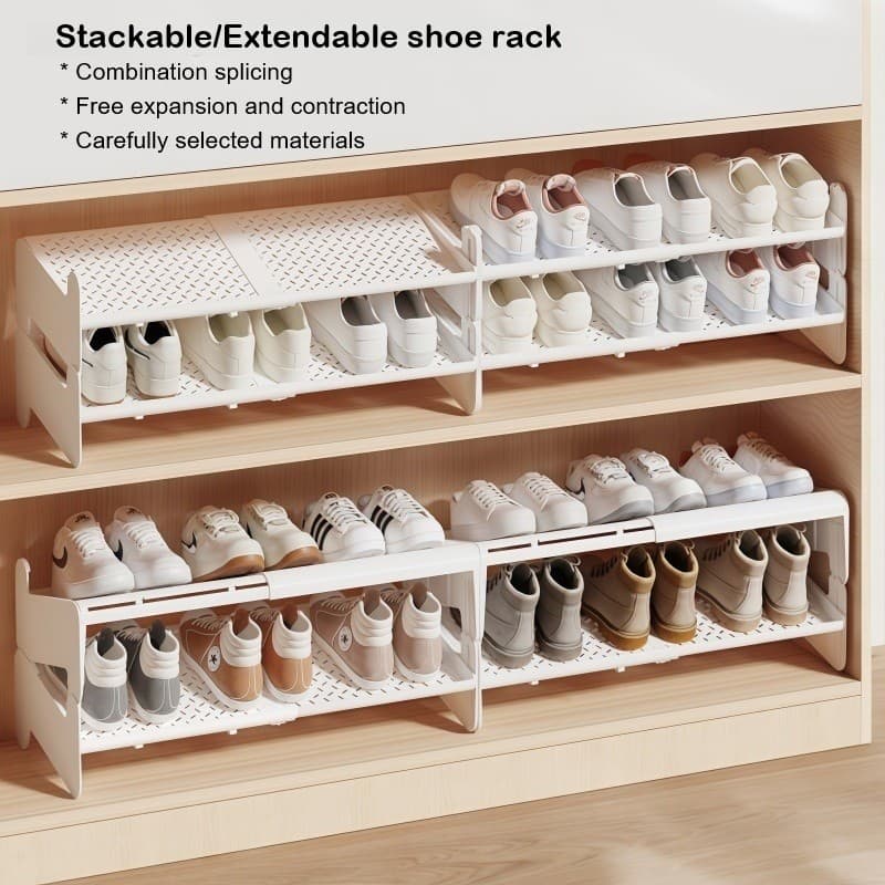 Prateleira De Sapatos Expansível Ajustável Multicamadas Empilhável Rack De Armazenamento Organizador Domésticos