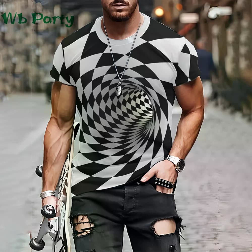 Roupas Estampadas Com Padrão 3D Masculinas De Grife Verão Camiseta Masculina De Manga Curta Camisetas De Abstração Gráfi
