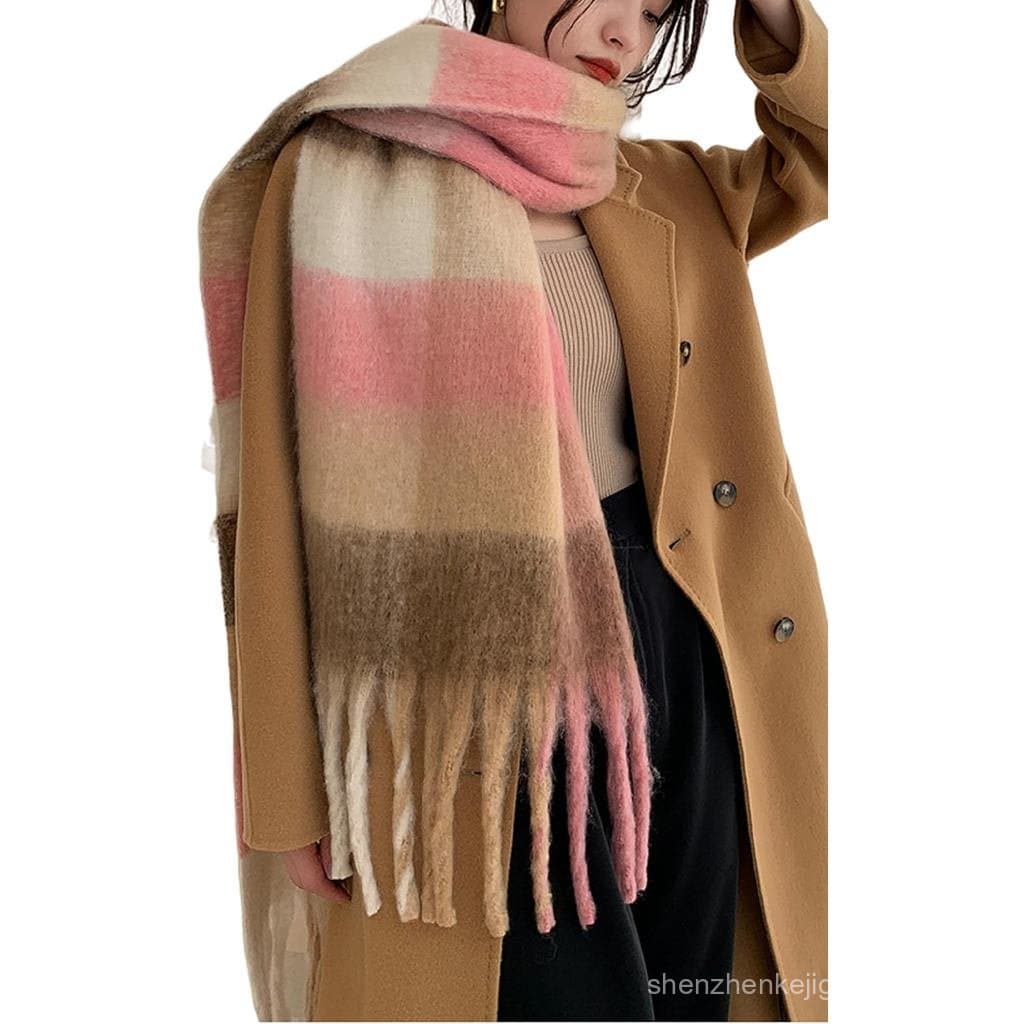Wander Agio Cachecol de Inverno Feminino Quente, Xale Longo, Cachecóis Grandes para Clima Frio, Cachecóis Grossos Tipo M