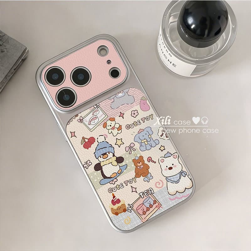 Capa de Telefone com Padrão de Pinguim Fofo e West Highland, adequada para iPhone 17 Pro Max, iP16 Pro/15 Pro/16/13/1